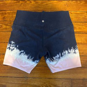 navy blue pink tie dye lululemon align shorts